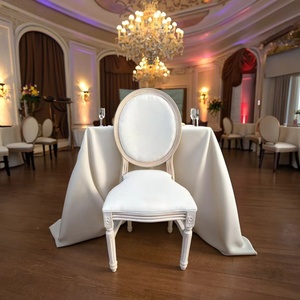 <span class=keywords><strong>Chaise</strong></span> de mariage Louis en résine, dossier ovale, coussin blanc doux, pour hôtel de luxe, événements et mariages - Product Image 2