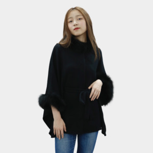 Manteau de luxe pour femmes de quatre couleurs d'automne et d'hiver nouveau manteau de fourrure de renard en laine mélangée Vente en gros - Product Image 1