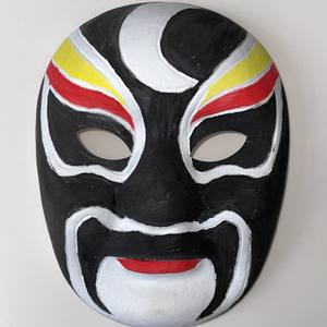 Blanco Embrión Flocado DIY Pintado a mano Graffiti Ópera de Pekín Máscara facial Líneas en relieve Sin líneas de gancho Cuerda <span class=keywords><strong>libre</strong></span> Máscaras de fiesta de color - Product Image 5