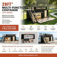 Container Prefabbricato 20FT in Legno e Acciaio con Pannelli Sandwich per Ristorante, Bar, Caffetteria, Negozio, Design Moderno, Chiosco Fast Food