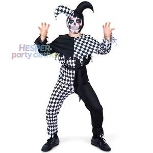 Disfraz de Payaso a Cuadros Blanco y Negro para Niños, para Representaciones Escénicas, de HP Cosplay - Product Image 1