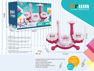 <span class=keywords><strong>Set</strong></span> di Batteria Jazz Elettronica EPT per Bambini con Microfono e Luci Disco, Giocattolo Musicale con 6 Modalità di Gioco per Bambini dai 3 Anni in Su - Product Image 2