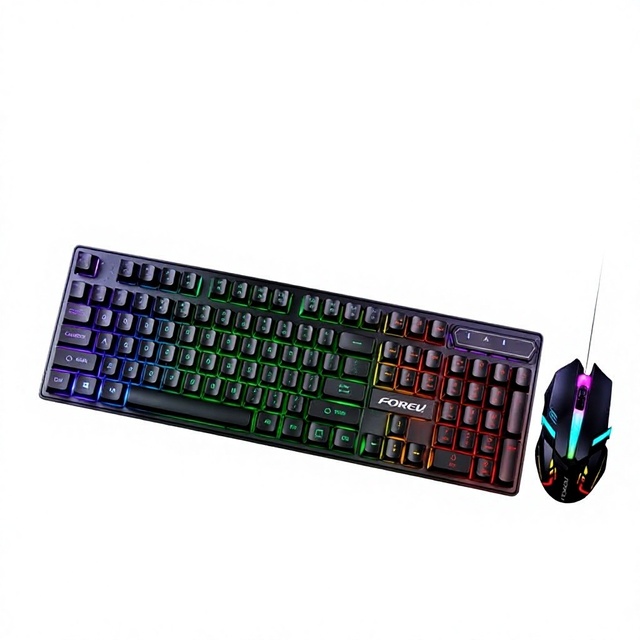 Esports-themed USB Keyboard and Mouse Combo rainbow Backlighting 104-key Wired Set