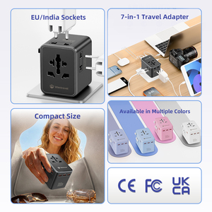 Wontravel Fast Charger 100W FCC CE Global 3AC Sockets High Quality Travel <b>Universal</b> Adaptor Set with Logo - Product Image 2