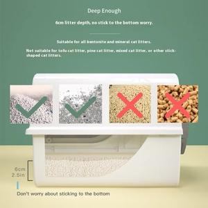 Peterest büyük çevre dostu kedi çöp havzası tamamen kapalı yarı otomatik katı plastik kedi tuvalet el çekti evcil hayvan kaseleri besleyiciler - Product Image 5