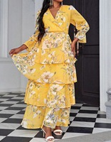 Robe longue décontractée pour femme à manches longues, avec lacets et appliqués, taille naturelle, ODM, grande taille, soutien-gorge intégré, pour toutes les saisons