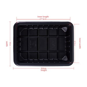 Black Microwavable PP Plastic Blister Tray For Food Packaging frozen food tray
