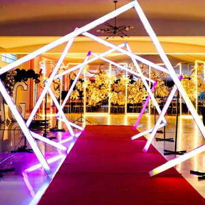 Smooth Luxury White Light Diamond Frame Wedding Arch Tunnel Multi Square Geometric Light Archway Wedding Aisle Runner Entrance - Product Image 1