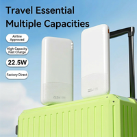 Batterie externe compacte et portable 10000mAh 20000mAh, mini chargeur PD 20W 22.5W à charge rapide avec double entrée Type-C et Micro
