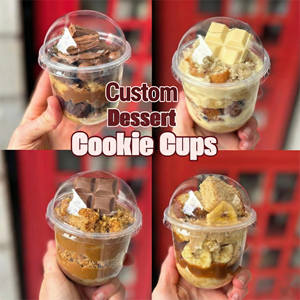 أكواب آيس كريم بلاستيكية مع أغطية من البولي إيثيلين تيريفثالات والبولي بروبيلين، أكواب جيلاتو ويوغورت مجمد يمكن التخلص منها مع طباعة مخصصة - Product Image 4