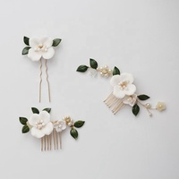 Handgemachte Hochzeit Braut schmuck Haarnadeln Neueste Ins Mode Emaille Blatt Perle Haarkamm Zubehör
