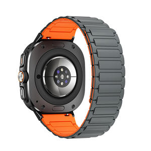 Pour <span class=keywords><strong>Samsung</strong></span> <span class=keywords><strong>Galaxy</strong></span> Watch 7 Ultra 47mm Bracelet sport double couleur Bracelet <span class=keywords><strong>montre</strong></span> magnétique en silicone - Product Image 3