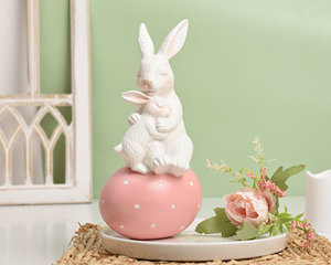 Decorazioni pasquali europee graziose decorazioni in resina di coniglio resuscitato decorazione da tavolo per la casa regalo di Pasqua - Product Image 2