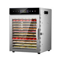 Hoge Kwaliteit 12 Layer Touchscreen Versie Gedroogde Fruit Machine Commerciële Huishoudelijke Voedsel Dehydrator