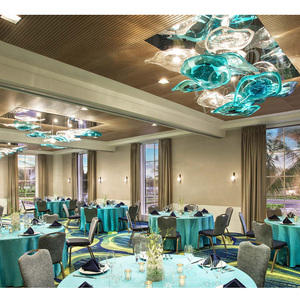 Lámpara colgante de lujo moderna para interiores, candelabro de techo de cristal redondo grande, altura ajustable para iluminación de escaleras para hoteles - Product Image 5