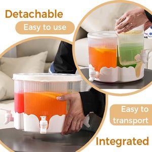 XJH High Quality Plastic 4 Tap Rotary Beverage <strong>Kettle</strong> 4 Grids Cool Water Jug <strong>Camping</strong> Classic Style Eco-Friendly Infused Fruit - Product Image 3