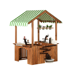 Jouets de <span class=keywords><strong>cuisine</strong></span> éducatifs pour enfants : Cabane en bois avec bac à sable extérieur et système de circulation d'eau, pour garçons et filles - Product Image 1