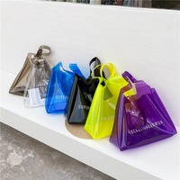 Nouveau sac à bandoulière transparent imperméable à grande capacité de style dessin animé, couleur bonbon, sac de plage en PVC, sac de bain