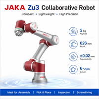 Bras robotique collaboratif léger JAKA Zu3 à 6 axes avec une portée de 626 mm, une charge utile de 3 kg, cobot de bureau pour l'assemblage 3C