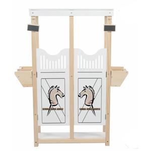 Cheval d'équitation jouet à chevaucher Hobby Horse, animaux en peluche, porte de box en bois - Product Image 4
