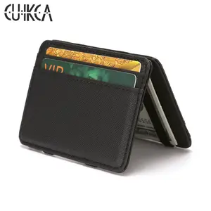 CUIKCA New Fashion Magic Wallet Money Clip ID & Credit Card Holder Pu Leather Elastic Wallet For Men Business Credit Card case