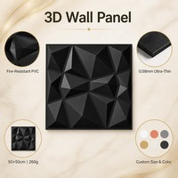 Panneau mural en PVC ignifuge de qualité supérieure, décoratif, triangulaire 3D, 50x50cm, pour galerie d'art