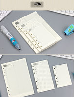 Carnet de notes ligné A5/A6/A7, planificateur mensuel/hebdomadaire, classeur de budget, papier à insérer à 6 anneaux, 90 pages, papier de recharge à feuilles mobiles