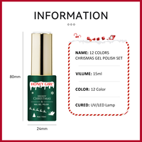 HONEY GIRL Fournitures pour ongles Série Noël Haute pigmentation Brillant 15ml Vernis à ongles gel UV LED Semi-permanent Rouge Ensemble de vernis gel