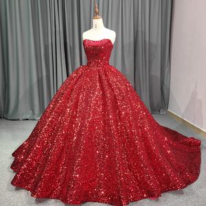 Jancember DY6663 Robes de soirée sans manches vintage rouge brillant pour 15 filles - Product Image 1
