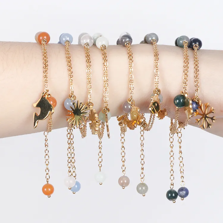 Delicate Women Jewelry Bracelet Colorful Natural Stone Accessories Bracelets Crystal Gemstone Bracelet