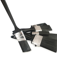 Pinceau plat à poils en PP/PET avec manche en plastique noir pour la peinture