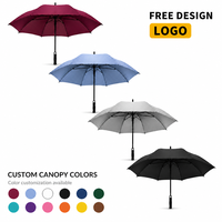 Parapluies de golf grand format en gros, haute visibilité, 30 pouces, simple couche, coupe-vent, parapluie droit, parapluie personnalisé avec logo
