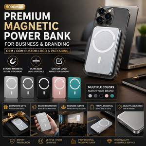 Power <span class=keywords><strong>Bank</strong></span> Magnetico Ultra-sottile in Alluminio da 5000mAh Certificato CE/UN38.3/MSDS per Telefono, Orologio e Auricolari - Product Image 2