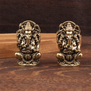 Estatua de Ganesha de Latón, Figura Decorativa para Mesa de Oficina u Hogar, Artesanía del Sudeste Asiático, Adorno Coleccionable - Product Image 1