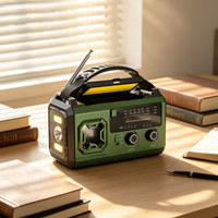 Radio Meteorológica AM/FM con Manivela Solar H35 de 20000mAh, Linterna, Fuente de Energía Portátil de Emergencia para Desastres y Supervivencia, 5V2A