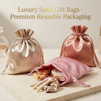 Pochette Cadeau Personnalisée Réutilisable en Soie Satinée avec Cordon de Serrage, Luxe, pour Cheveux, Bijoux, Cosmétiques, Maquillage, Téléphone Portable, Chaussures, Emballage de Bonbons, Marque YW