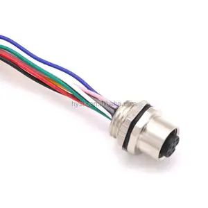 Wholesales IP67 Cable Assembly Waterproof 4 5 8Pins A Code Wire Panel Socket/Plug Panel Connector M12 with Wire