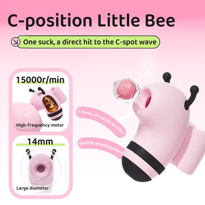 Set Duo Honey Bee Garden Wand con 9 Frequenze <span class=keywords><strong>di</strong></span> Vibrazione e Suzione, 15000rpm, IPX7, Riscaldamento, Controllo App, Silicone 150mm, OEM ODM, Vendita all'Ingrosso - Product Image 3