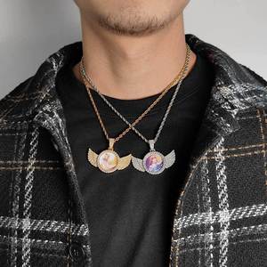 Colgante de Moissanita con Alas de Ángel Brillantes, Plata 925, VVS, Amuleto Conmemorativo, Certificado GRA, Pasa el Test de Autenticidad, Joyería Hip Hop Personalizada de Ángel Guardián - Product Image 5