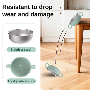 Assiette <span class=keywords><strong>en</strong></span> <span class=keywords><strong>silicone</strong></span> pour enfant, ensemble d'assiettes pour bébé, plat d'alimentation pour bébé avec ventouse, vaisselle <span class=keywords><strong>en</strong></span> <span class=keywords><strong>silicone</strong></span> pour bébé, assiette et bol avec cuillère - Product Image 5