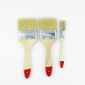 High Quality Pure Bristles Paint Brush 1in 1.5in 2in 2.5in 3in 4in 5in With Wooden Handle Wall Paint Brush Holder