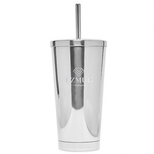 Vasos Térmicos de Acero Inoxidable Reutilizables de Alta Calidad con Acabado Pulido de 500ml/750ml, Tazas de Café con Tapa y Popote, Vaso Térmico al Vacío - Product Image 1