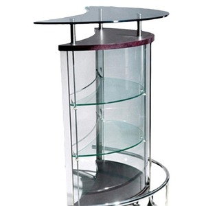 Table basse moderne en verre avec rangement, plateau en verre trempé, structure en métal, meubles de salon, usage domestique - Product Image 1