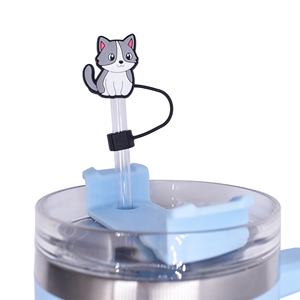 ปลอกครอบหลอดดูดน้ำพลาสติกแบบใช้ซ้ำได้ลายการ์ตูนแมวสำหรับงานปาร์ตี้ ขนาด 10 มม. ป้องกันฝุ่น อุปกรณ์เสริมสำหรับบาร์ ขายส่ง - Product Image 3