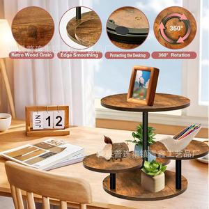 Support à gâteau en bois à 4 niveaux, présentoir rotatif de bureau pour cupcakes, desserts, fête d'anniversaire, rangement - Product Image 2