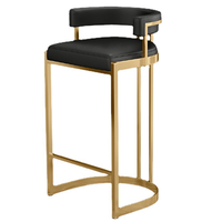 Tabourets de bar modernes en velours à comptoir haut Chaise Café Restaurant Loisirs Métal Coussin rembourré Accoudoir Café Mobilier de bar