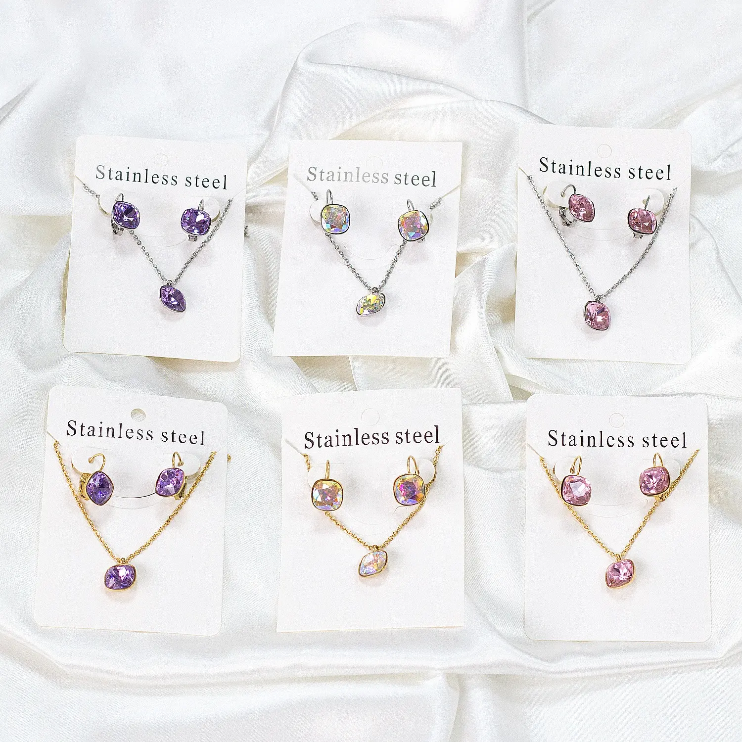 Gold Jewelry Sets Bridal Fine Rhinestone Women Jewellery Earrings Sets for Party