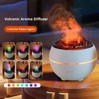 Difusor de Aroma Transfronterizo para el Hogar, de Escritorio, con Temporizador, Pulverizador Ultrasónico, Atomización Simulada de Lava, Humidificador Enchufable, Niebla Silenciosa de 0.5-1L