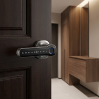 Serrure de porte intelligente haute sécurité sans clé avec application Tuya, stockage de données WiFi et carte mémoire pour porte en bois