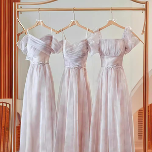 <span class=keywords><strong>Vestiti</strong></span> <span class=keywords><strong>da</strong></span> damigella nuziale Cheongsam a collo quadrato francese alla moda abiti <span class=keywords><strong>da</strong></span> <span class=keywords><strong>donna</strong></span> con cinturini a cravatta abito <span class=keywords><strong>da</strong></span> sera Vestidos delicati - Product Image 3